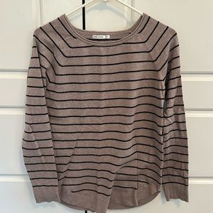 Lovely, soft tan and black stripe sweater